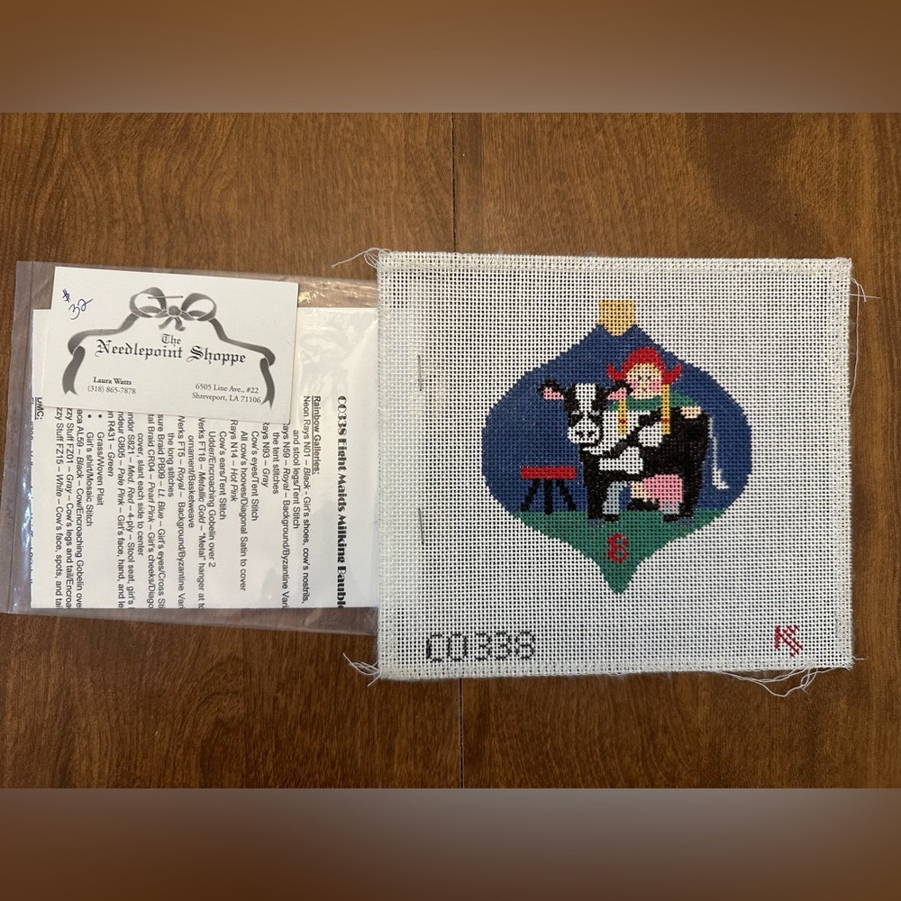 12 days of Christmas hand painted needlepoint canvas